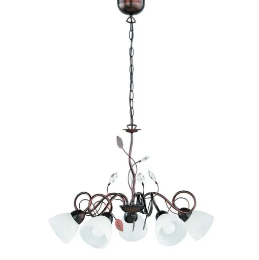 Suspension Trio-Leuchten Traditio Brun Fonce, Rouille, 5 Lumieres