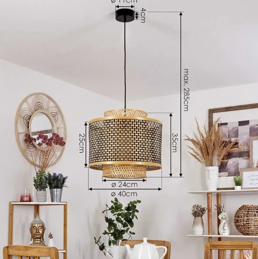 Suspension Tunga Noir, 1 Lumiere