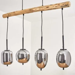 Suspension Verbania Ecru, Noir, 4 Lumieres