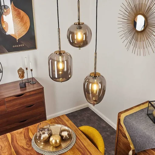 Suspension Verbania Laiton, 3 Lumieres