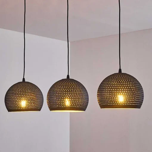 Suspension Wildervanksterdallen Noir, 3 Lumieres