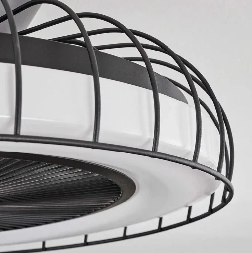 Ventilateur De Plafond Burmeister Led Noir, 1 Lumiere, Telecommandes
