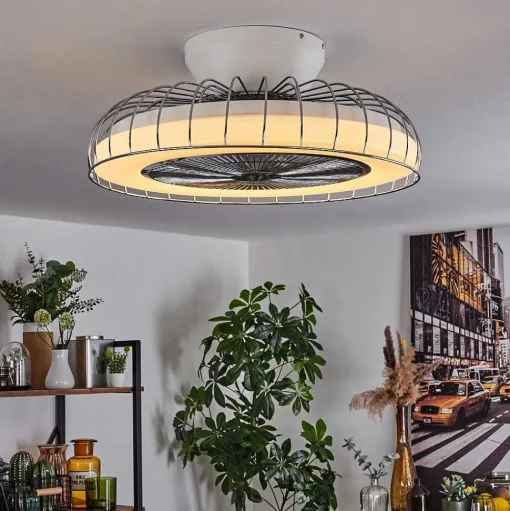 Ventilateur De Plafond Burmeister Led Blanc, 1 Lumiere, Telecommandes