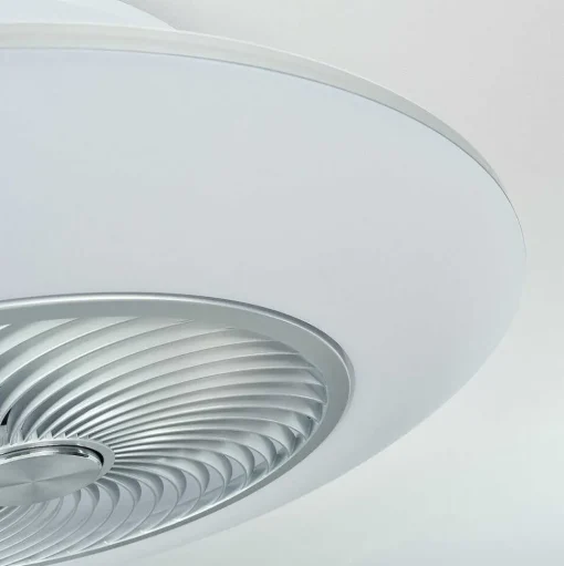 Ventilateur De Plafond Chaville Led Blanc, 1 Lumiere, Telecommandes