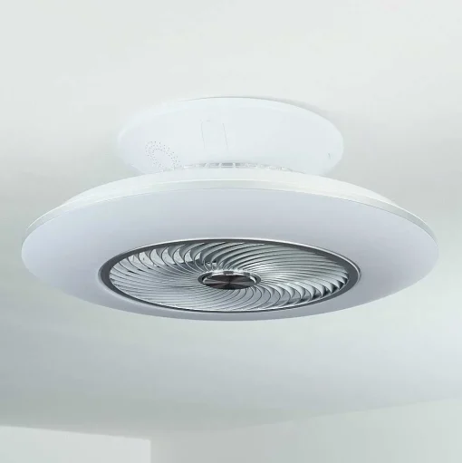 Ventilateur De Plafond Chaville Led Blanc, 1 Lumiere, Telecommandes
