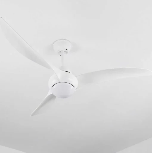Ventilateur De Plafond Malloa Led Blanc, 1 Lumiere, Telecommandes