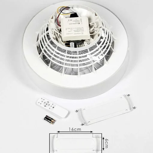 Ventilateur De Plafond Moli Led Blanc, 1 Lumiere, Telecommandes