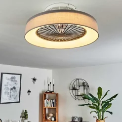Ventilateur De Plafond Moli Led Gris, Blanc, 1 Lumiere, Telecommandes