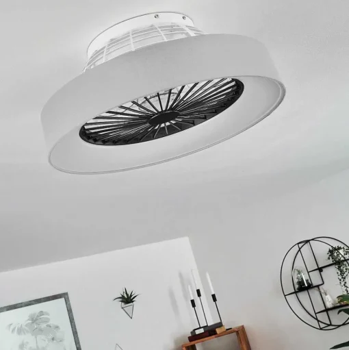 Ventilateur De Plafond Moli Led Gris, Blanc, 1 Lumiere, Telecommandes