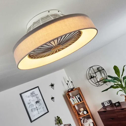 Ventilateur De Plafond Moli Led Gris, Blanc, 1 Lumiere, Telecommandes