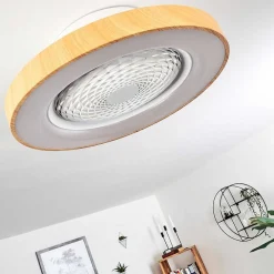 Ventilateur De Plafond Penon Led Blanc, 1 Lumiere, Telecommandes