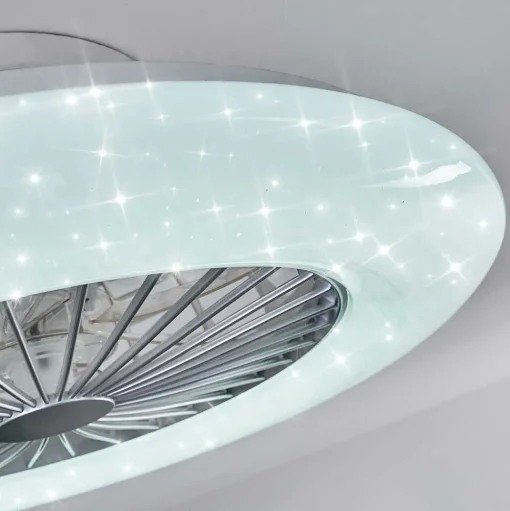Ventilateur De Plafond Piraeus Led Titane, Blanc, 1 Lumiere, Telecommandes