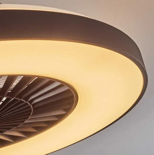 Ventilateur De Plafond Qualiano Led Noir, Blanc, 1 Lumiere, Telecommandes