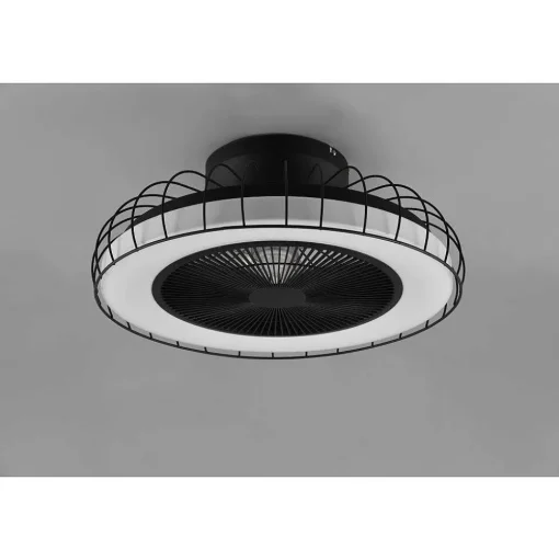 Ventilateur De Plafond Reality Sandfjord Led Noir, 1 Lumiere, Telecommandes