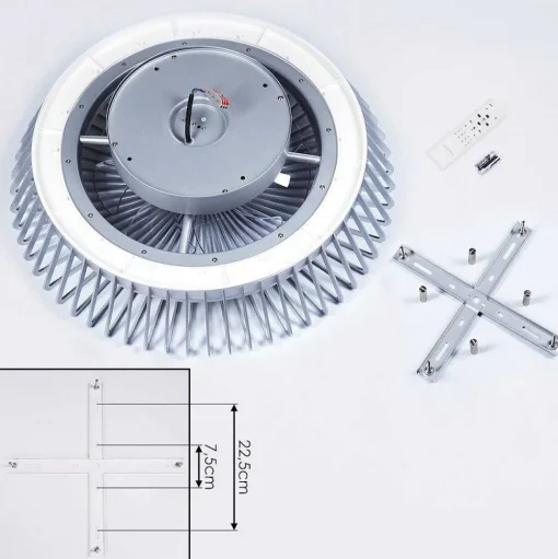 Ventilateur De Plafond Rivarotta Led Blanc, 1 Lumiere, Telecommandes