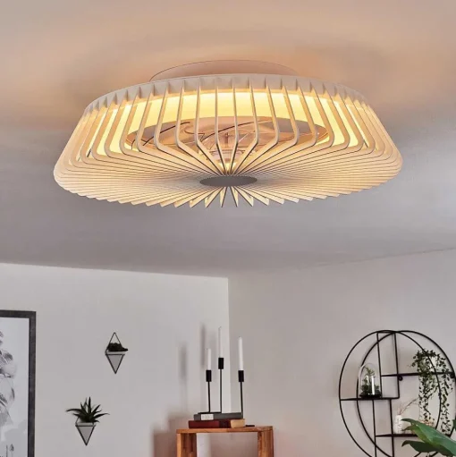 Ventilateur De Plafond Rivarotta Led Blanc, 1 Lumiere, Telecommandes