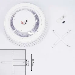 Ventilateur De Plafond Rivarotta Led Blanc, 1 Lumiere, Telecommandes