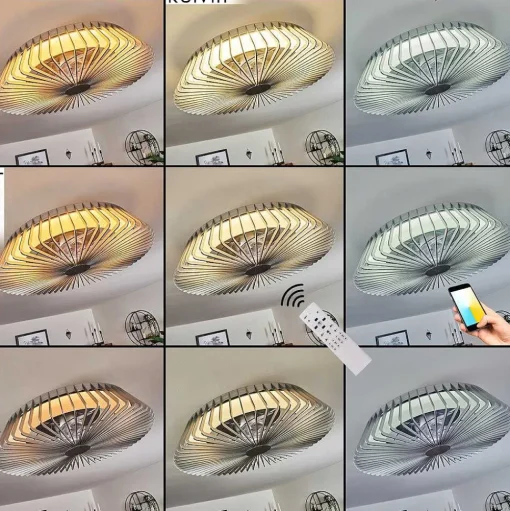 Ventilateur De Plafond Rivarotta Led Blanc, 1 Lumiere, Telecommandes