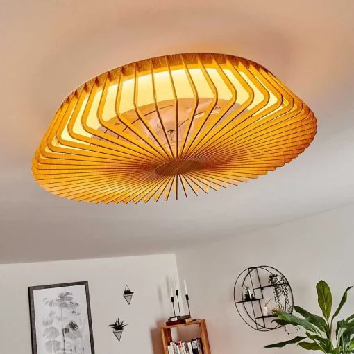 Ventilateur De Plafond Rivarotta Led Blanc, 1 Lumiere, Telecommandes