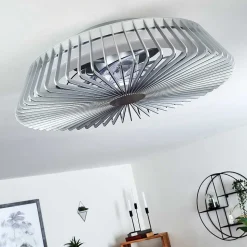 Ventilateur De Plafond Rivarotta Led Blanc, 1 Lumiere, Telecommandes