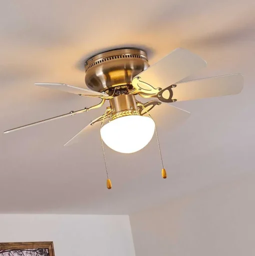 Ventilateur De Plafond Trillo Gris, Nickel Mat, Blanc, 1 Lumiere