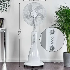 Ventilateur Rethymno Chrome, Argente, Blanc