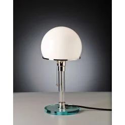 Wagenfeld 24 Tecnolumen Lampe A Poser Nickel Mat, Transparent, 1 Lumiere