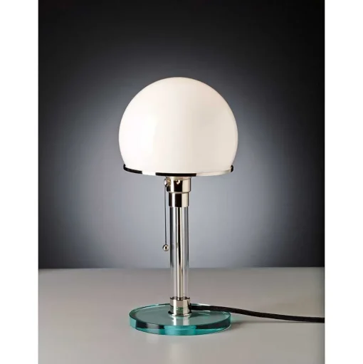Wagenfeld 24 Tecnolumen Lampe A Poser Nickel Mat, Transparent, 1 Lumiere